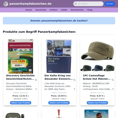 Screenshot panzerkampfabzeichen.de