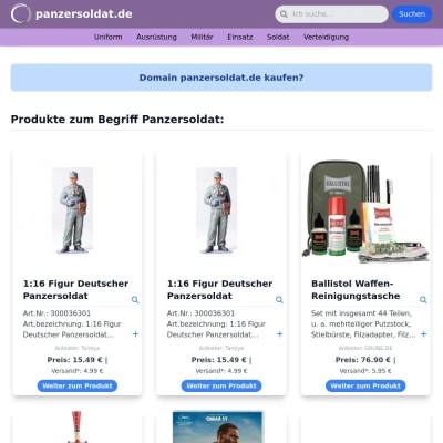 Screenshot panzersoldat.de