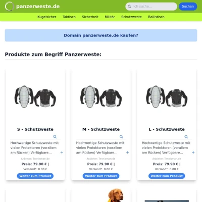 Screenshot panzerweste.de