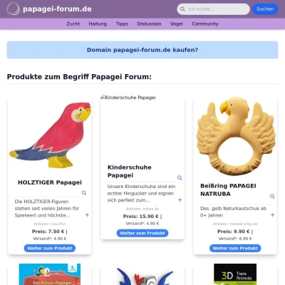 Screenshot papagei-forum.de