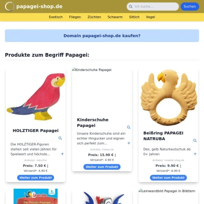 Screenshot papagei-shop.de