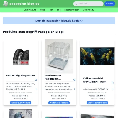 Screenshot papageien-blog.de