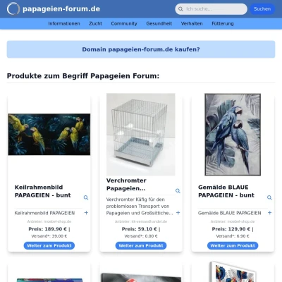 Screenshot papageien-forum.de