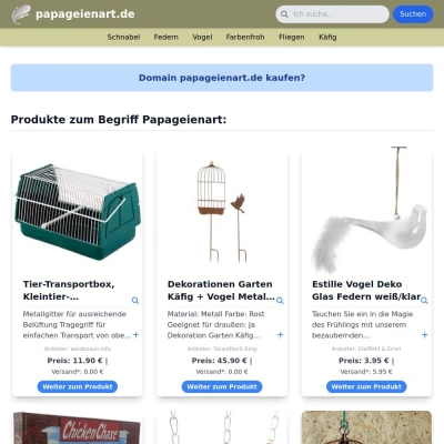 Screenshot papageienart.de