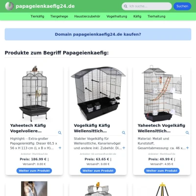 Screenshot papageienkaefig24.de
