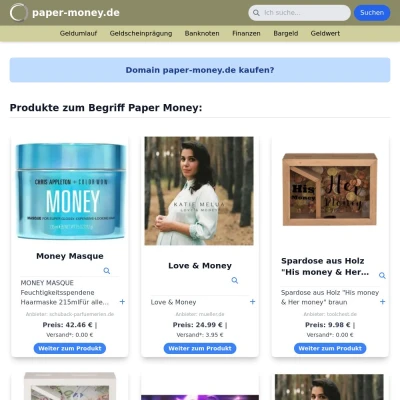 Screenshot paper-money.de