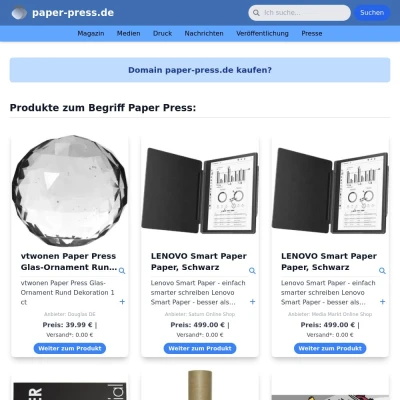 Screenshot paper-press.de