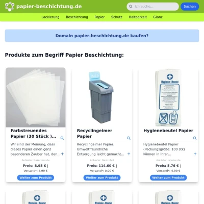 Screenshot papier-beschichtung.de