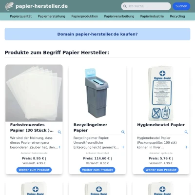 Screenshot papier-hersteller.de