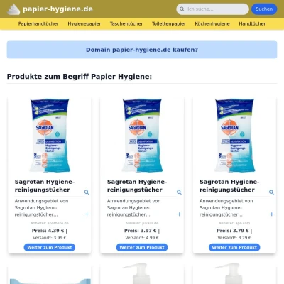 Screenshot papier-hygiene.de