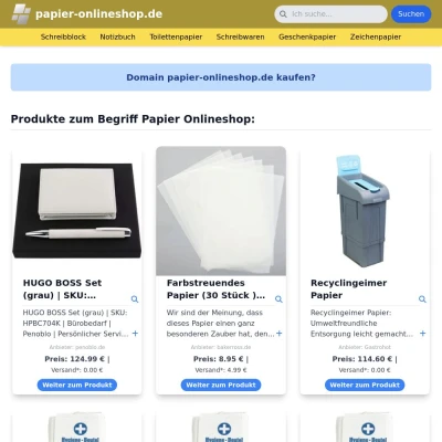 Screenshot papier-onlineshop.de