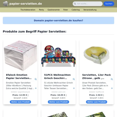 Screenshot papier-servietten.de