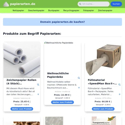 Screenshot papierarten.de