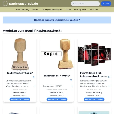 Screenshot papierausdruck.de