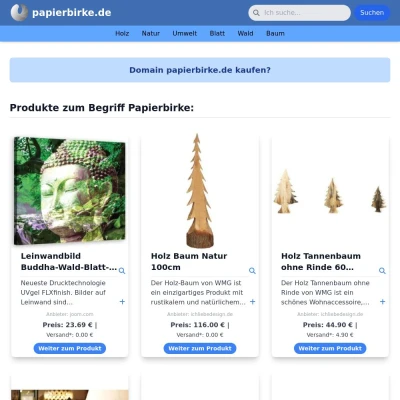 Screenshot papierbirke.de