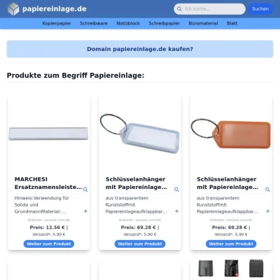 Screenshot papiereinlage.de