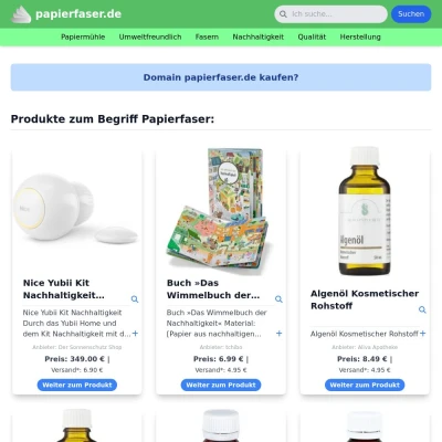 Screenshot papierfaser.de