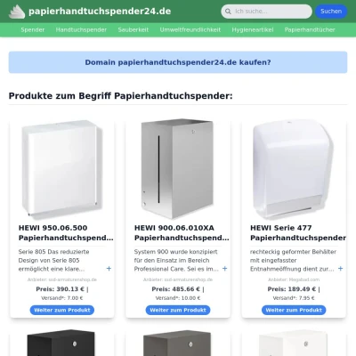 Screenshot papierhandtuchspender24.de