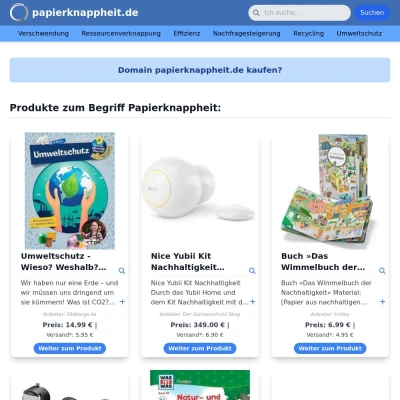 Screenshot papierknappheit.de