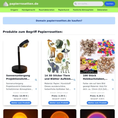 Screenshot papierrosetten.de