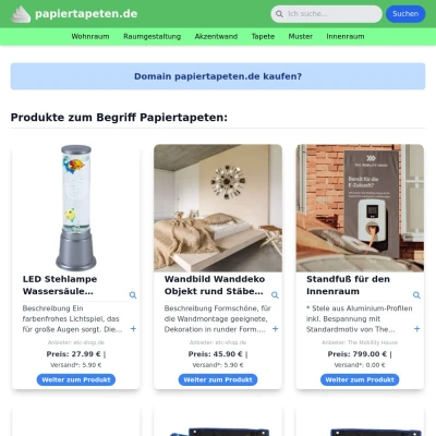 Screenshot papiertapeten.de