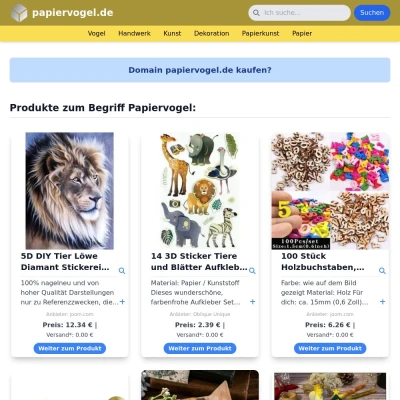Screenshot papiervogel.de