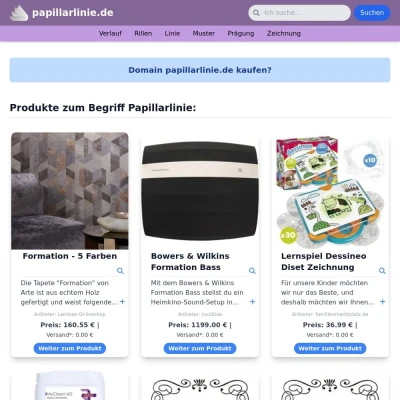 Screenshot papillarlinie.de
