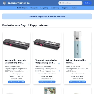 Screenshot pappcontainer.de