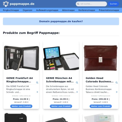 Screenshot pappmappe.de