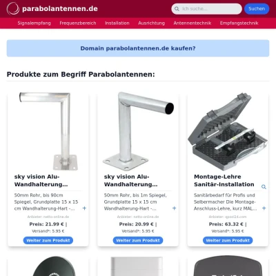 Screenshot parabolantennen.de