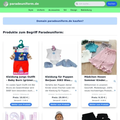 Screenshot paradeuniform.de
