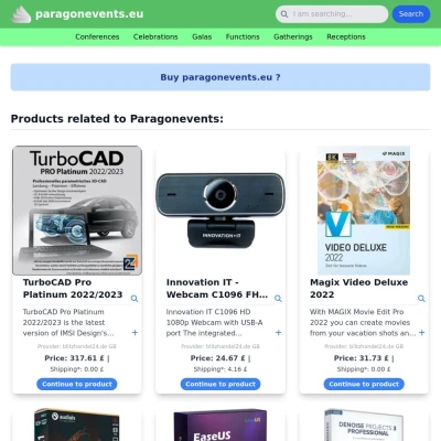 Screenshot paragonevents.eu