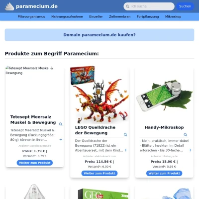 Screenshot paramecium.de