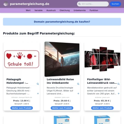 Screenshot parametergleichung.de