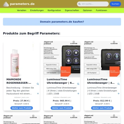 Screenshot parameters.de