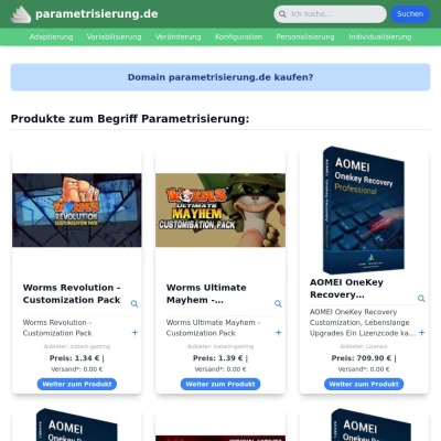 Screenshot parametrisierung.de