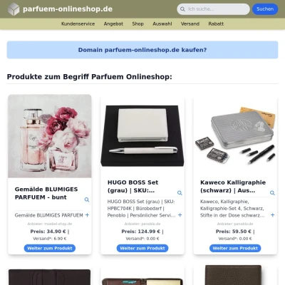 Screenshot parfuem-onlineshop.de