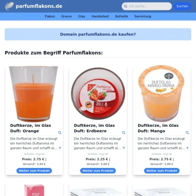 Screenshot parfumflakons.de