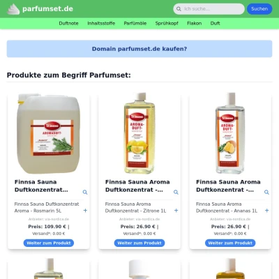 Screenshot parfumset.de