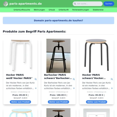 Screenshot paris-apartments.de
