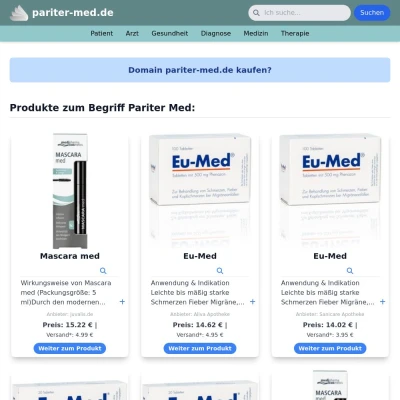 Screenshot pariter-med.de