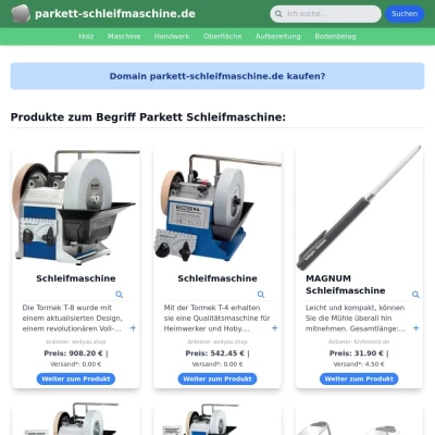 Screenshot parkett-schleifmaschine.de