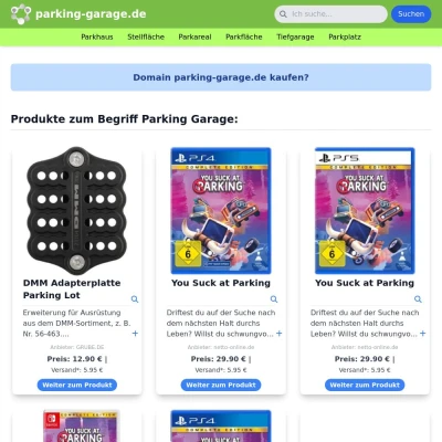 Screenshot parking-garage.de