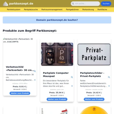 Screenshot parkkonzept.de