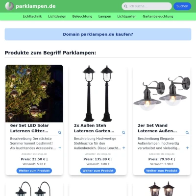 Screenshot parklampen.de