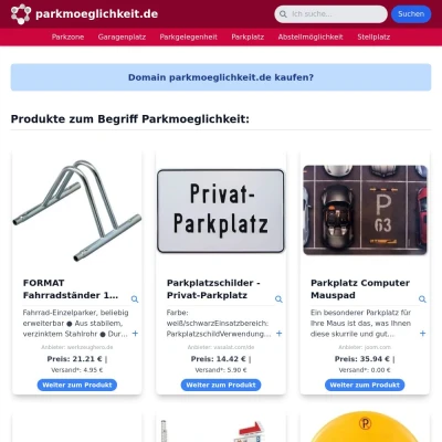 Screenshot parkmoeglichkeit.de