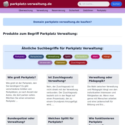 Screenshot parkplatz-verwaltung.de