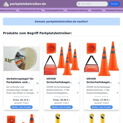 Screenshot parkplatzbetreiber.de