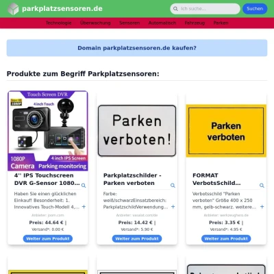 Screenshot parkplatzsensoren.de