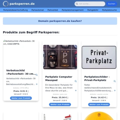 Screenshot parksperren.de